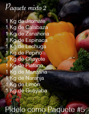 paquet de frutas y verduras a domicilio